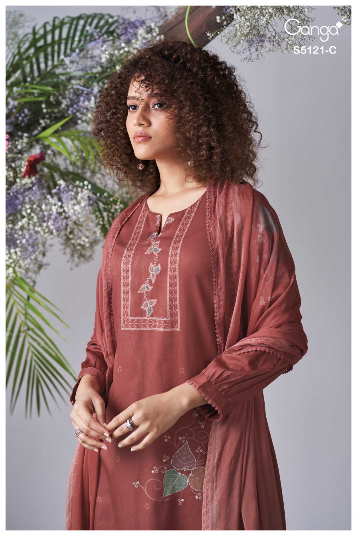 BUY GANGA SUITS GANGA YALINA S5121 BACK VIEW