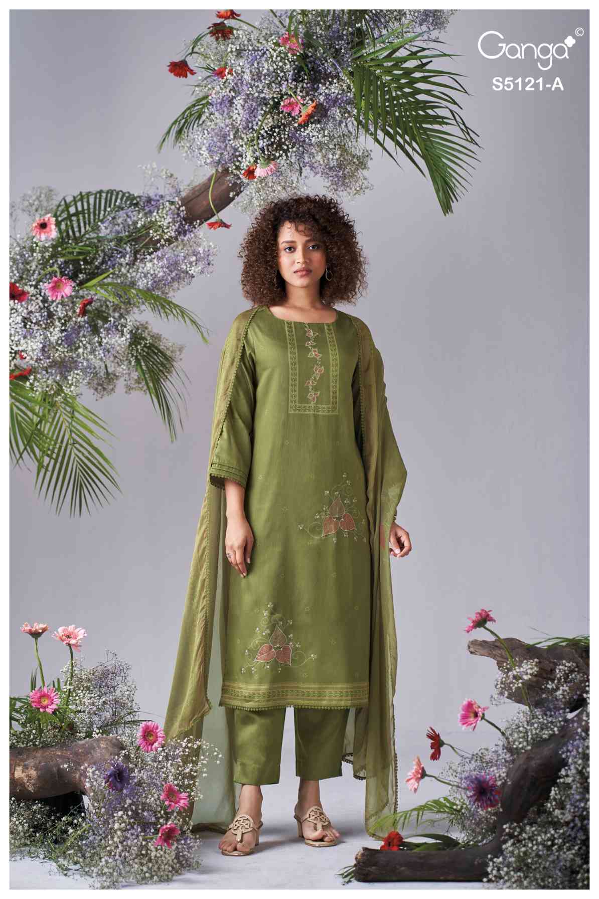 BUY GANGA SUITS GANGA YALINA S5121 DUPATTA DESIGN
