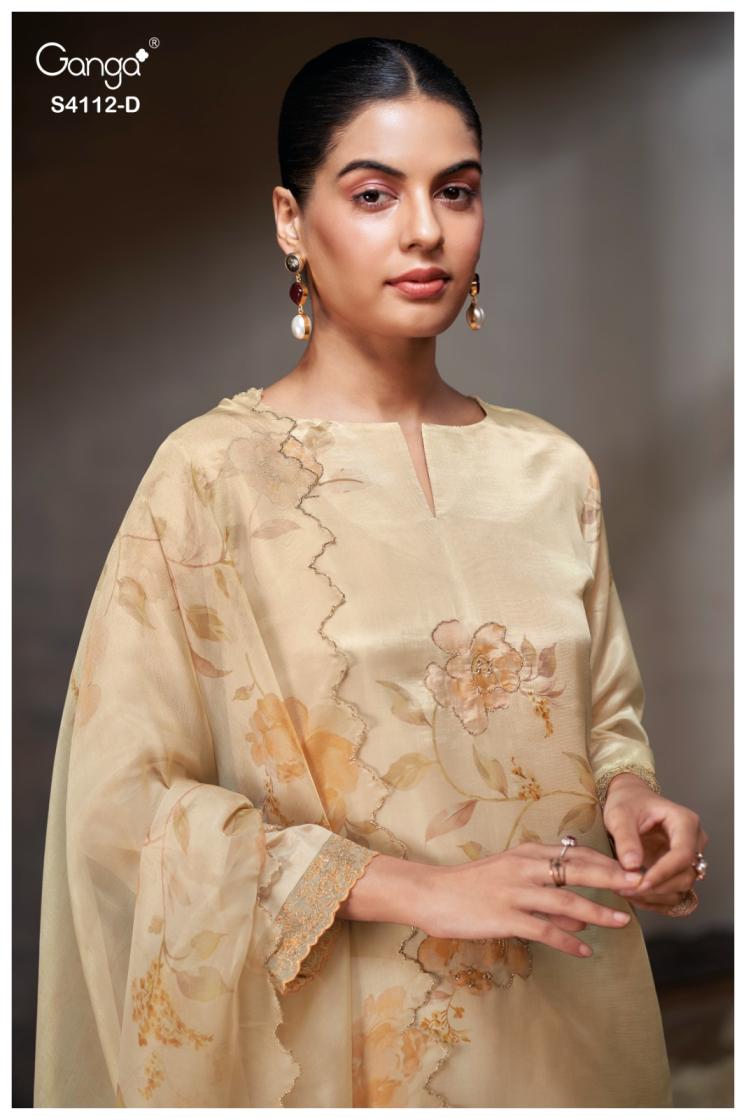 BUY GANGA SUITS SINGLE PIECE GANGA YELIZ S4112 FRONT VIEW