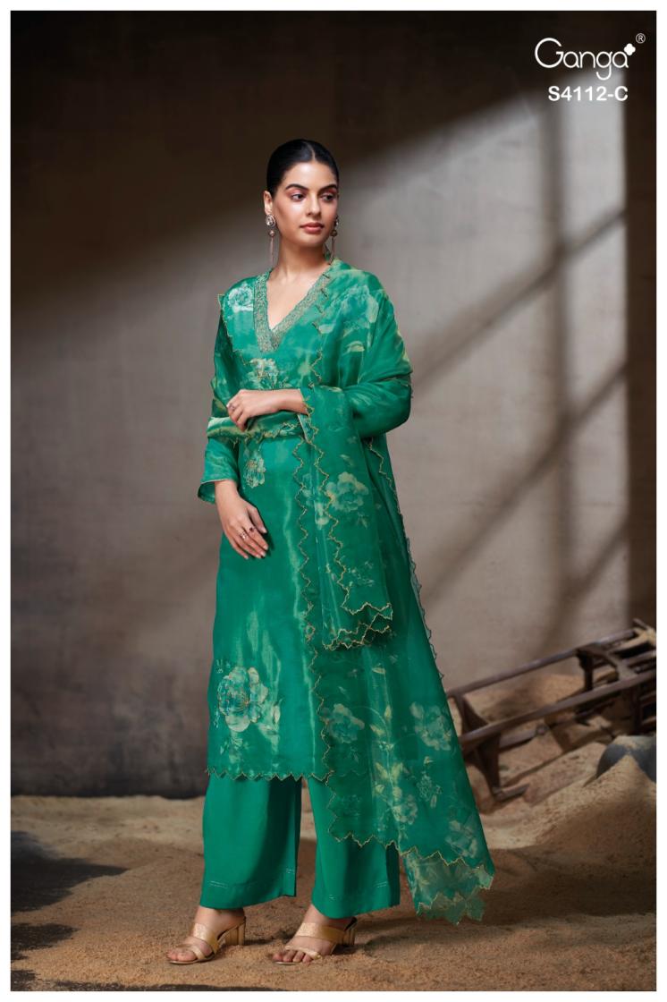 BUY GANGA SUITS SINGLE PIECE GANGA YELIZ S4112 FULL SET