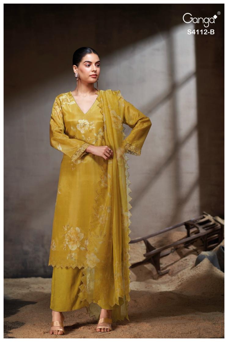 BUY GANGA SUITS SINGLE PIECE GANGA YELIZ S4112 TOP DESIGN