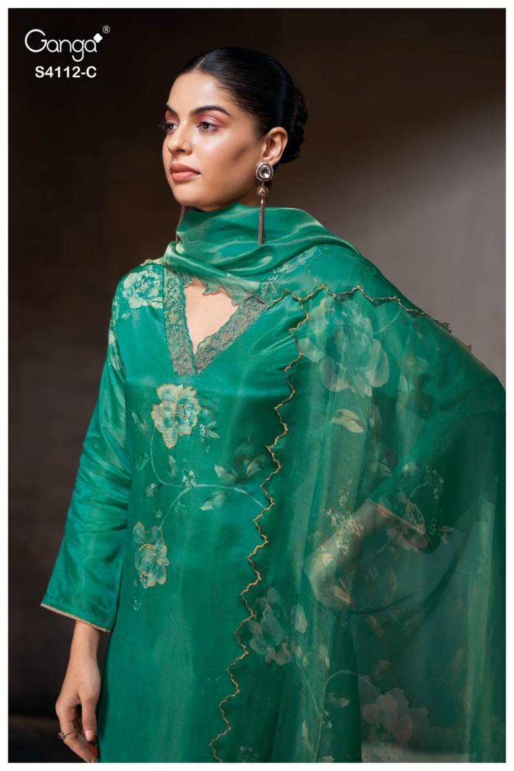 BUY GANGA SUITS SINGLE PIECE GANGA YELIZ S4112 PREMIUM SUIT