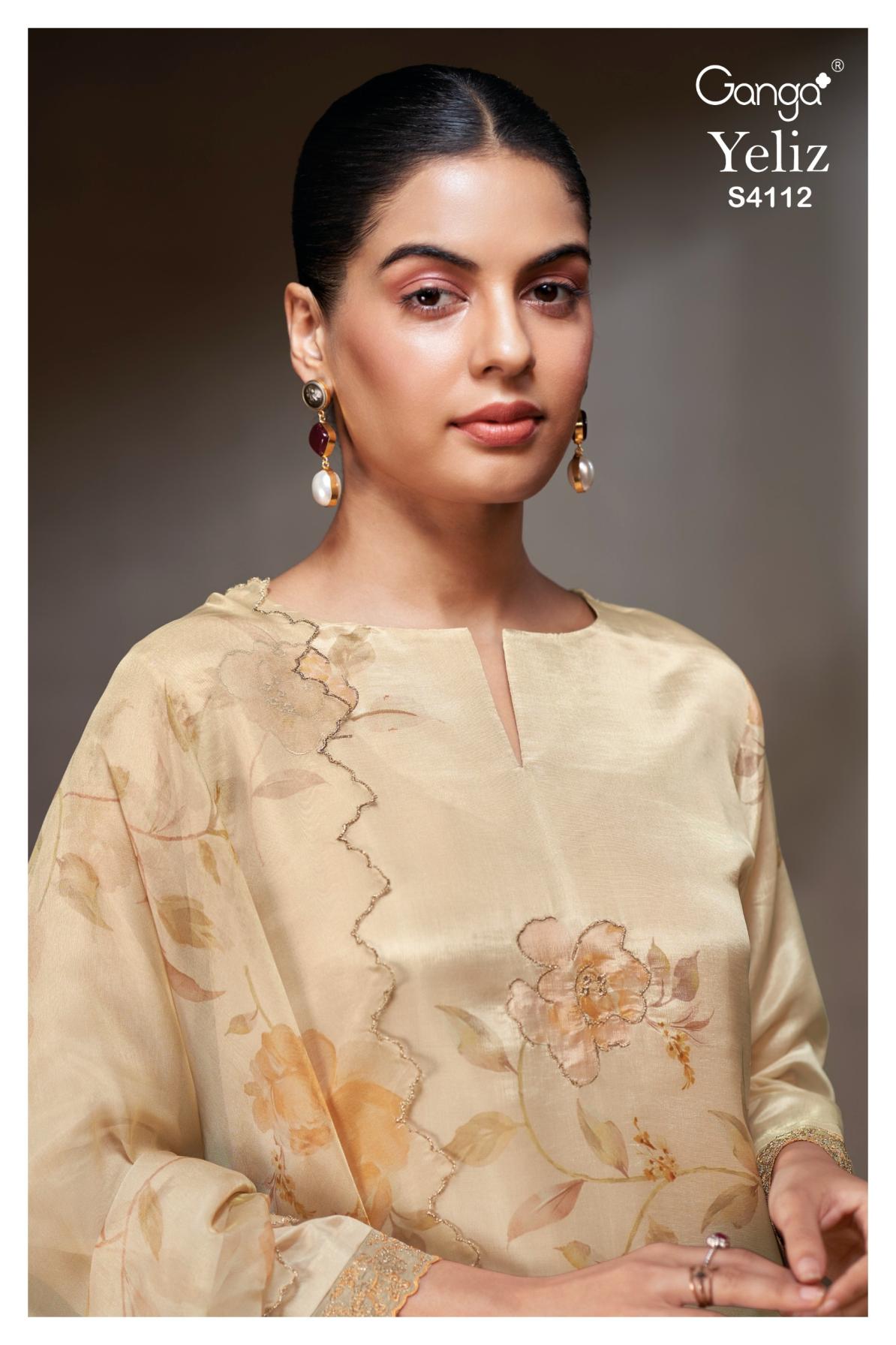 BUY GANGA SUITS SINGLE PIECE GANGA YELIZ S4112 NEW CATALOGUE