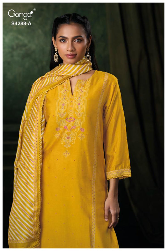 BUY GANGA SUITS WITH PRICE GANGA ZAMIRA S4288 NEW CATALOGUE