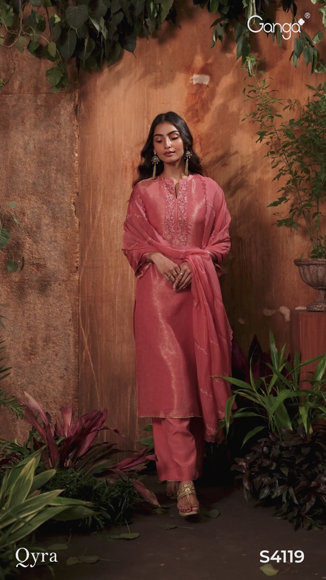 BUY GANGA SUITS ONLINE SHOPPING GANGA QYRA S4119 NEW CATALOGUE VIDEO