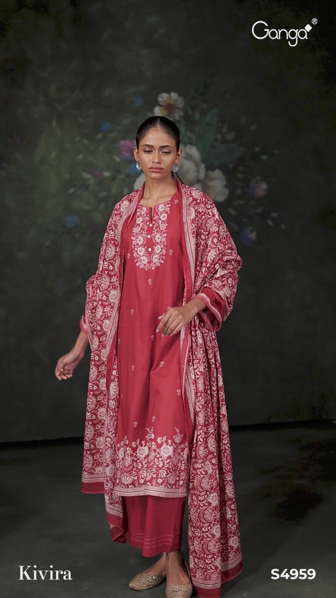 BUY GANGA SUITS SINGLE PIECE GANGA KIVIRA S4959 LATEST DESIGN VIDEO