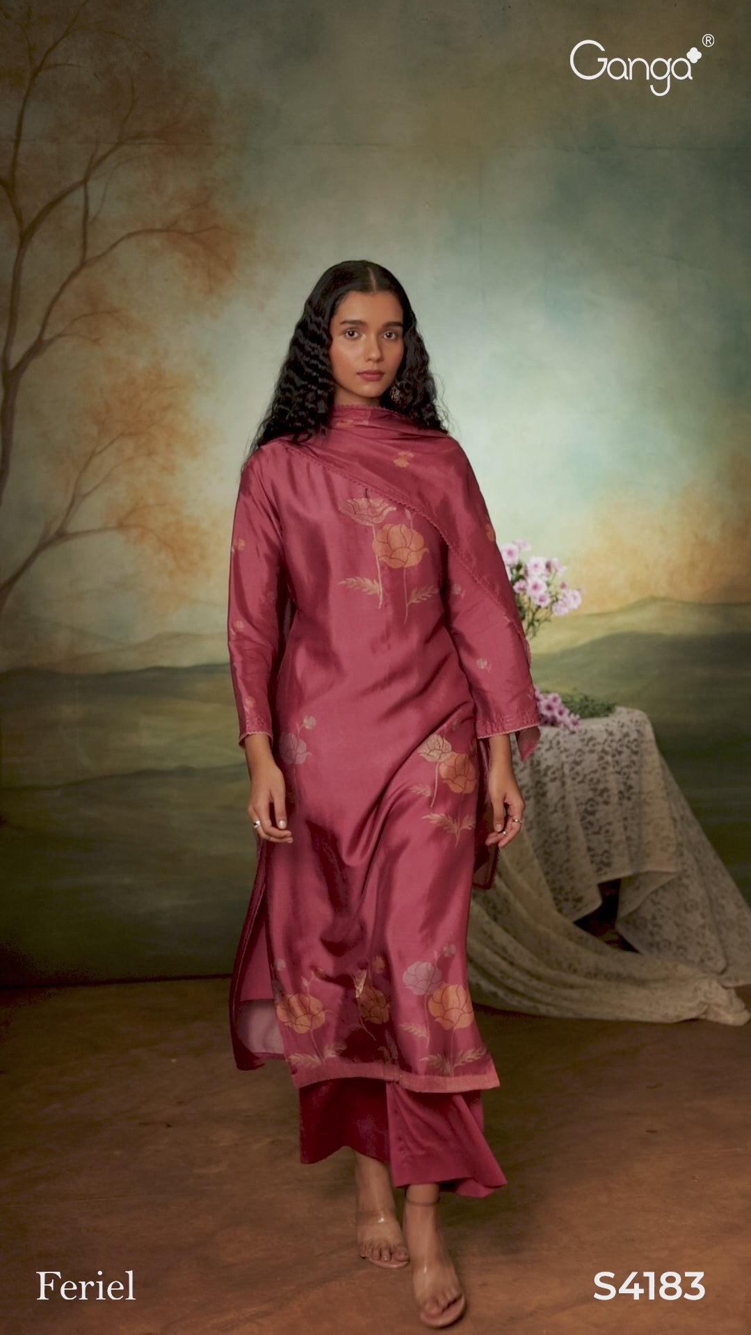 BUY GANGA SUITS ONLINE SINGLE PIECE GANGA FERIEL S4183 LATEST DESIGN VIDEO