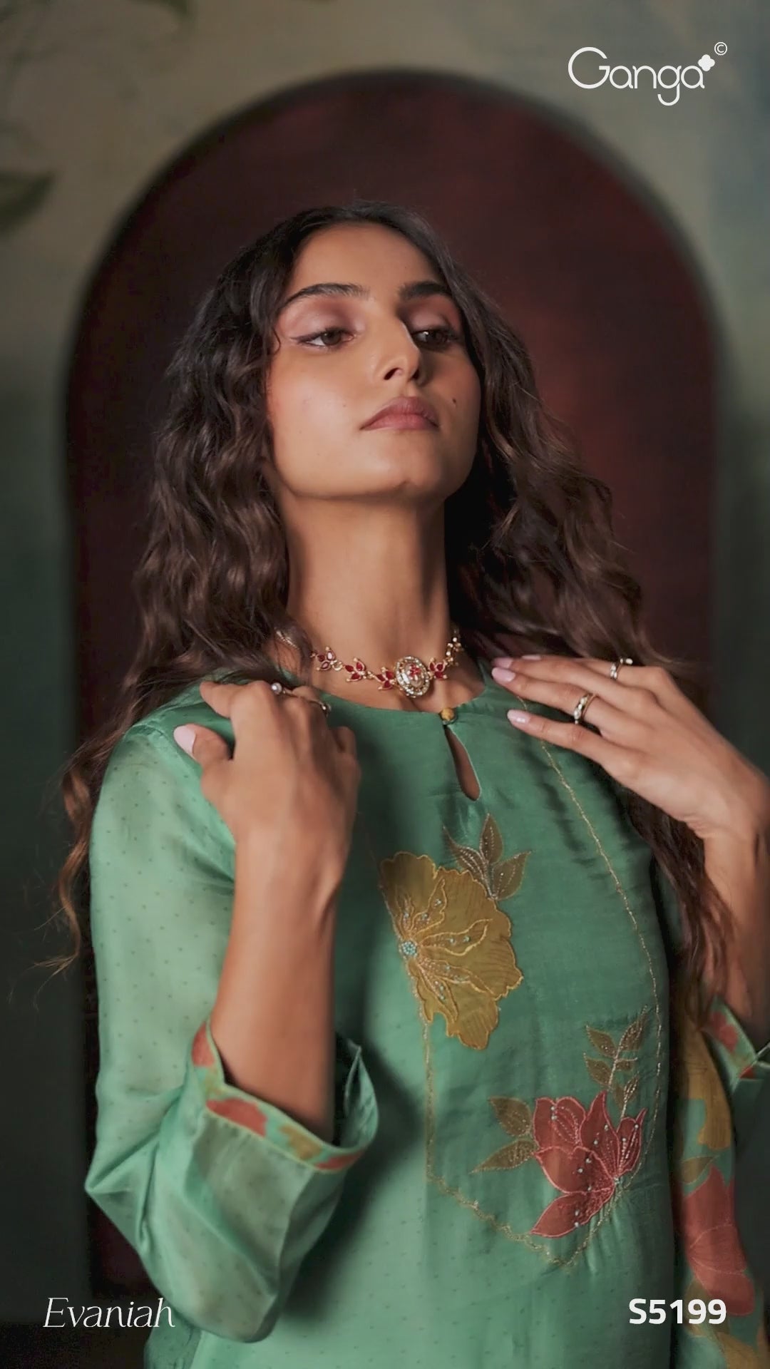 BUY GANGA SUITS GANGA EVANIAH S5199 NEW CATALOGUE VIDEO