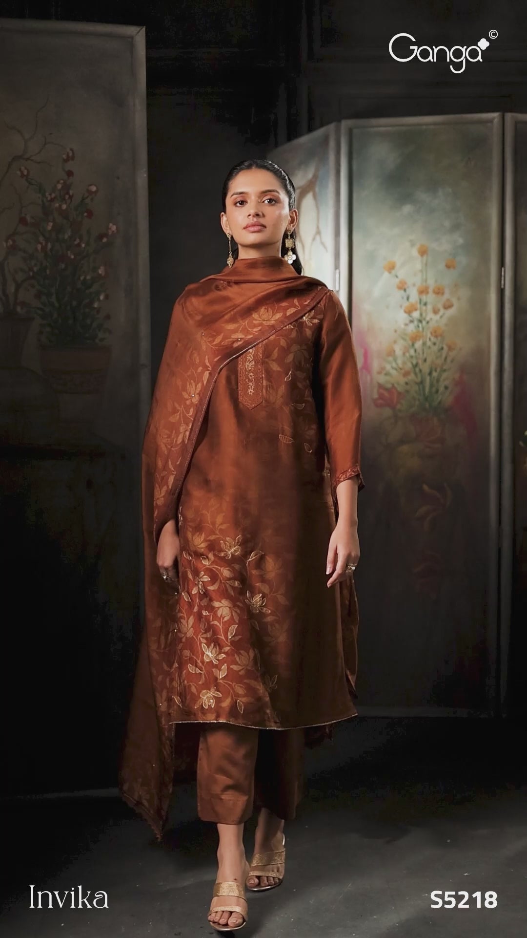 BUY GANGA SUITS GANGA INVIKA S5218 PREMIUM SUIT VIDEO
