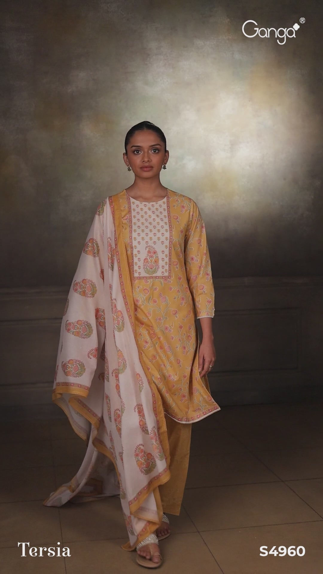 BUY GANGA SUITS ONLINE GANGA TERSIA S4960 FRONT VIEW VIDEO