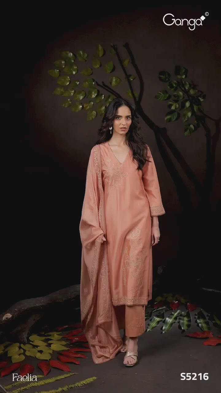 BUY GANGA SUITS GANGA FAELIA S5216 BACK VIEW VIDEO