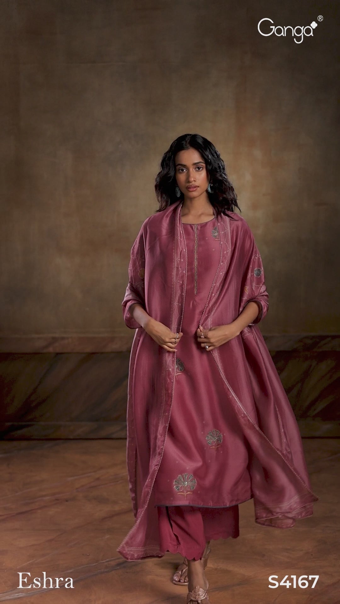 BUY GANGA SUITS ONLINE GANGA ESHRA S4167 NEW CATALOGUE VIDEO
