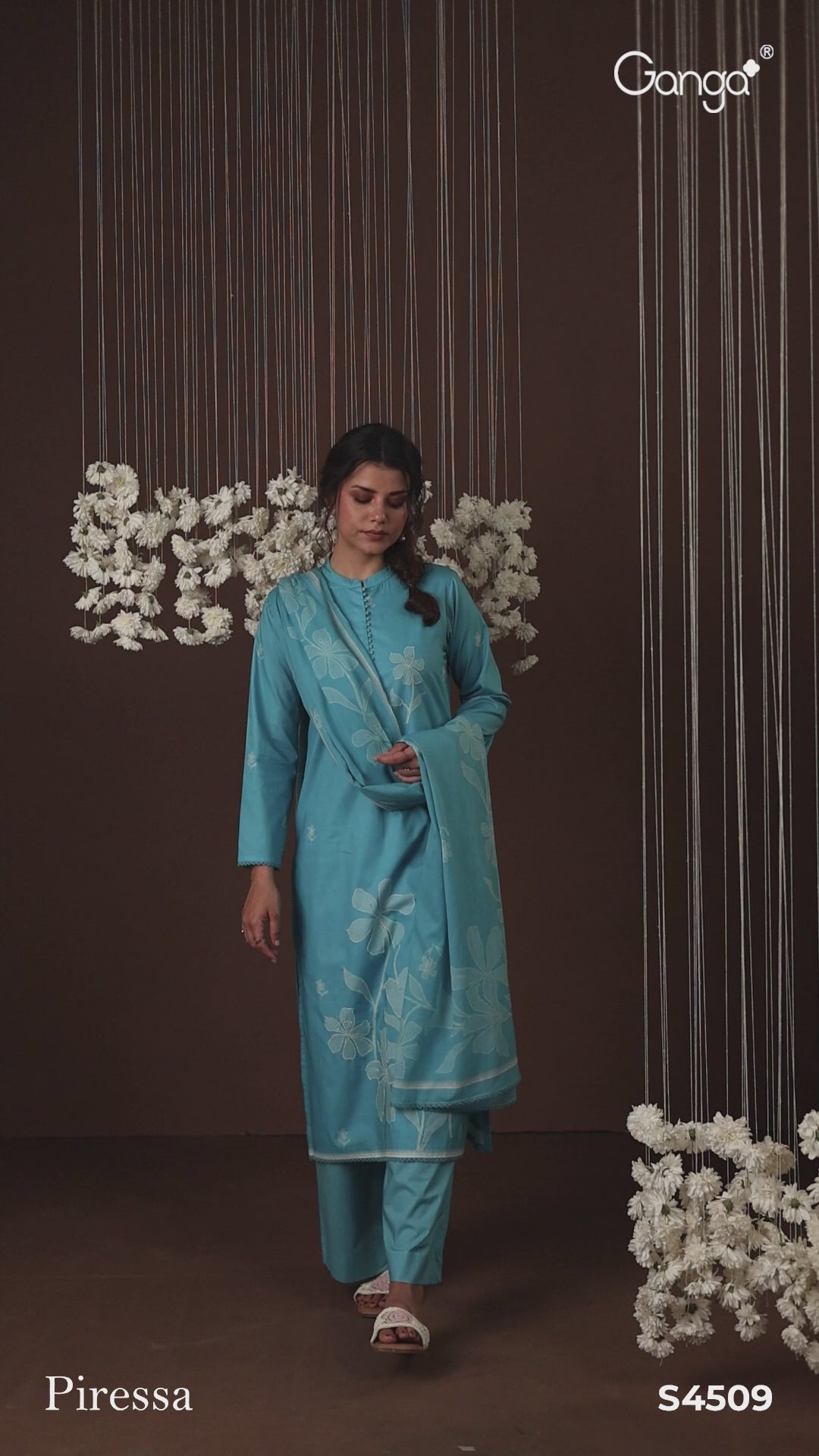 BUY GANGA SUITS ONLINE SALE GANGA PIRESSA S4509 LATEST DESIGN VIDEO