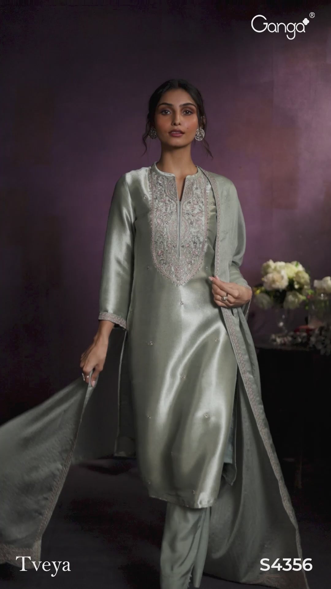 BUY GANGA SUITS GANGA TVEYA S4356 LATEST DESIGN VIDEO