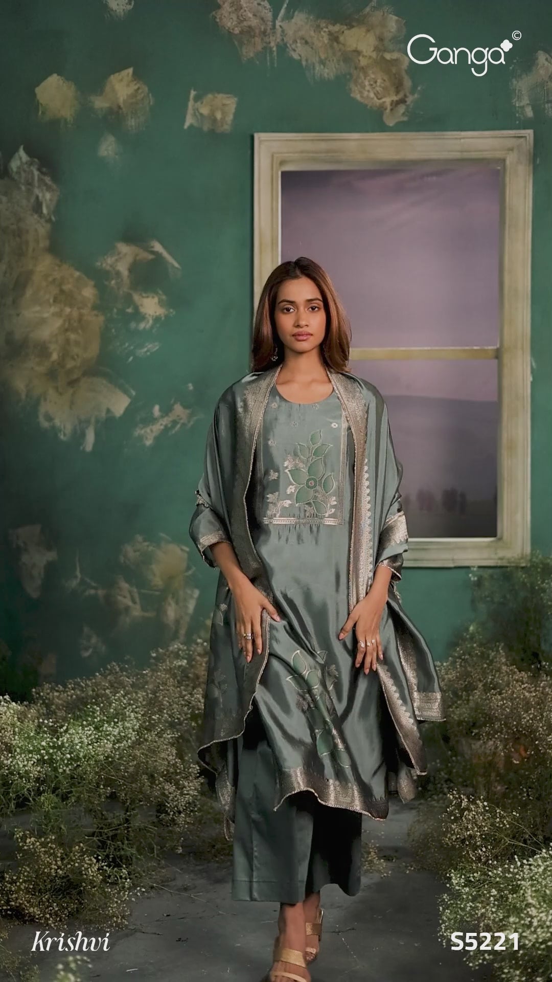 BUY GANGA SUITS GANGA KRISHVI S5221 LATEST DESIGN VIDEO