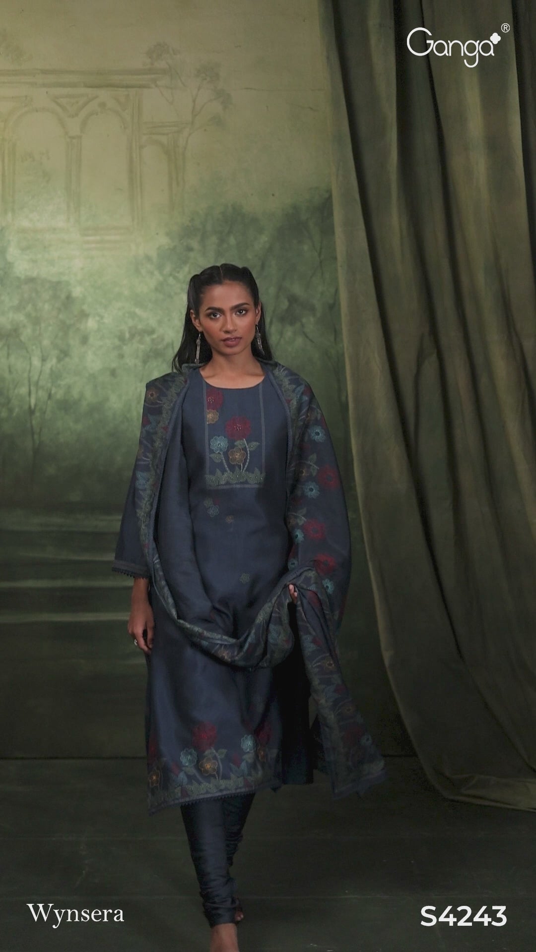 BUY GANGA SUITS ONLINE GANGA WYNSERA S4243 FRONT VIEW VIDEO