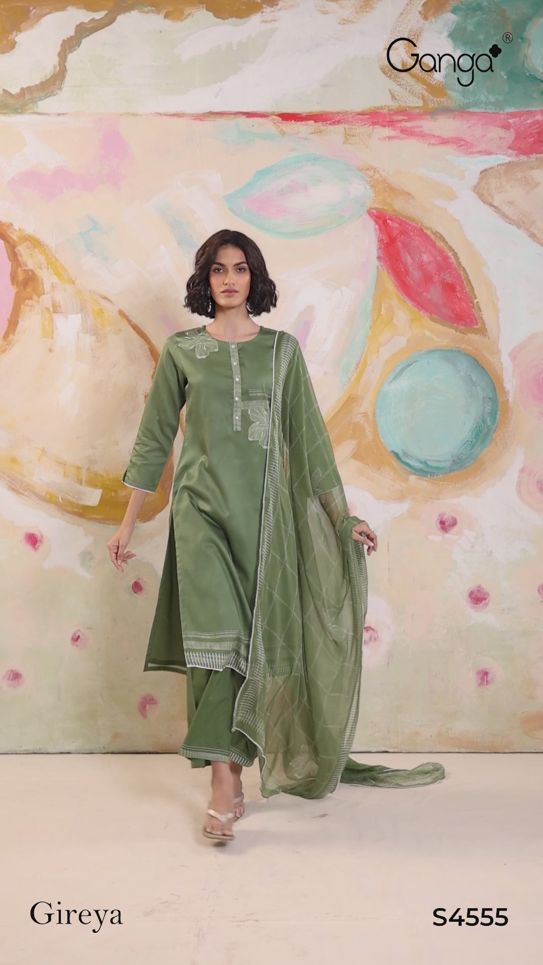 BUY GANGA SUITS GANGA GIREYA S4555 LATEST DESIGN VIDEO