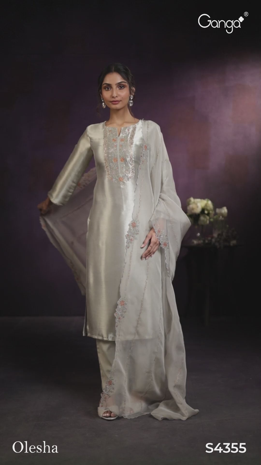 BUY GANGA SUITS GANGA OLESHA S4355 VIDEO