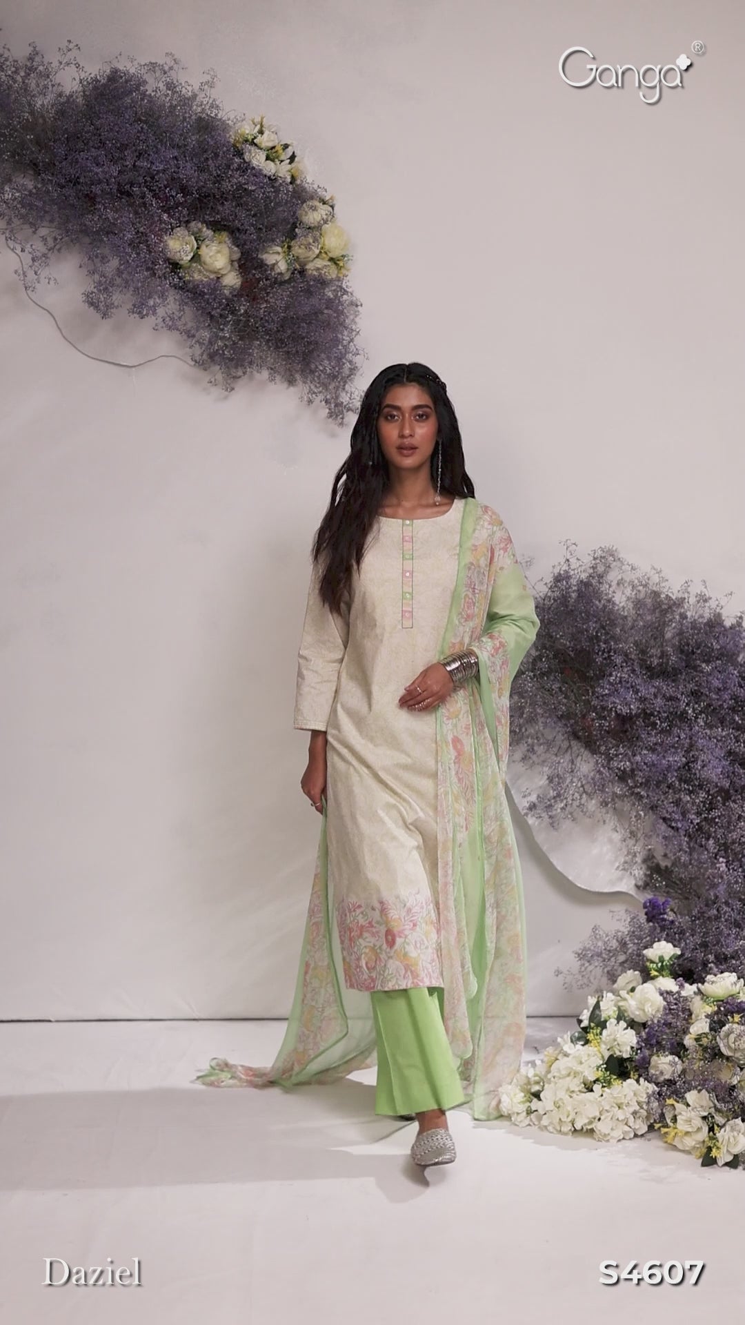 BUY GANGA SUITS GANGA DAZIEL S4607 LATEST DESIGN VIDEO