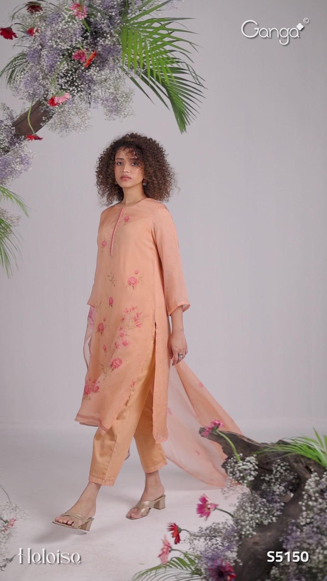 BUY GANGA SUITS GANGA HELOISE S5150 DUPATTA VIDEO
