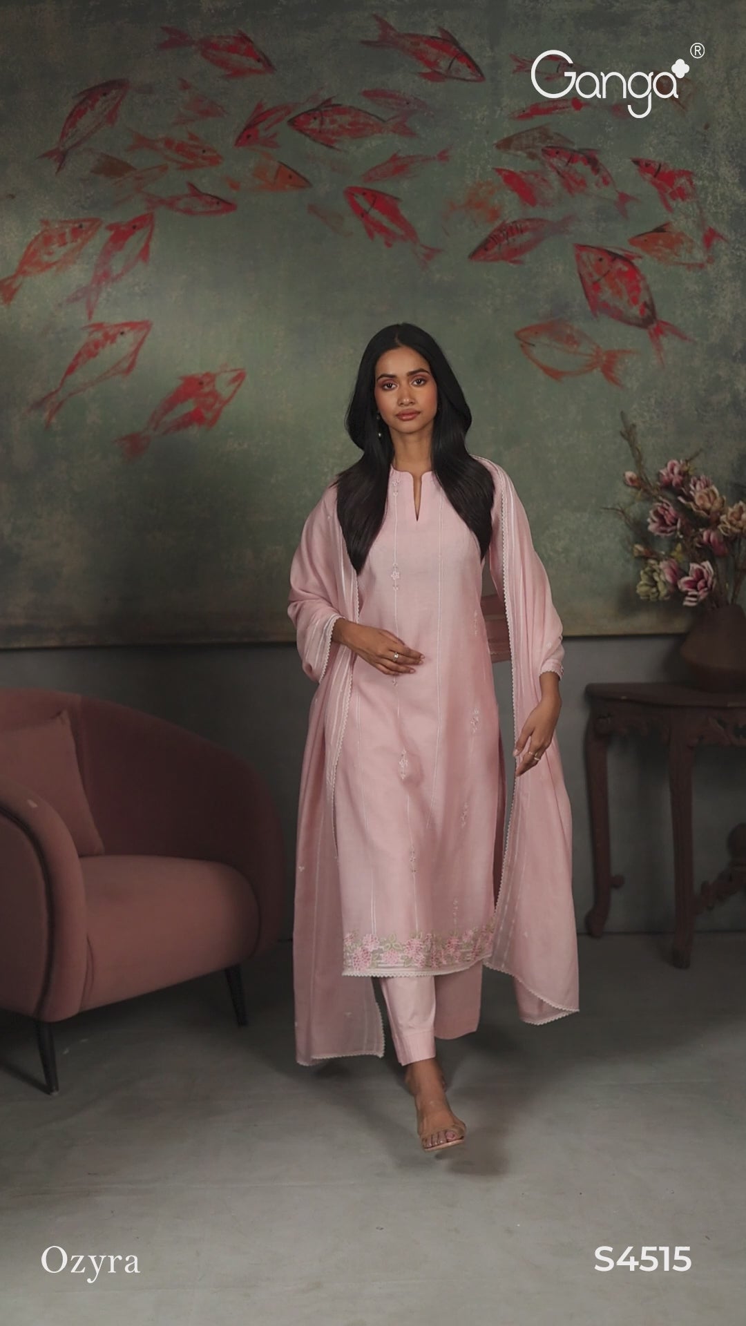 BUY GANGA SUITS GANGA OZYRA S4515 LATEST DESIGN VIDEO