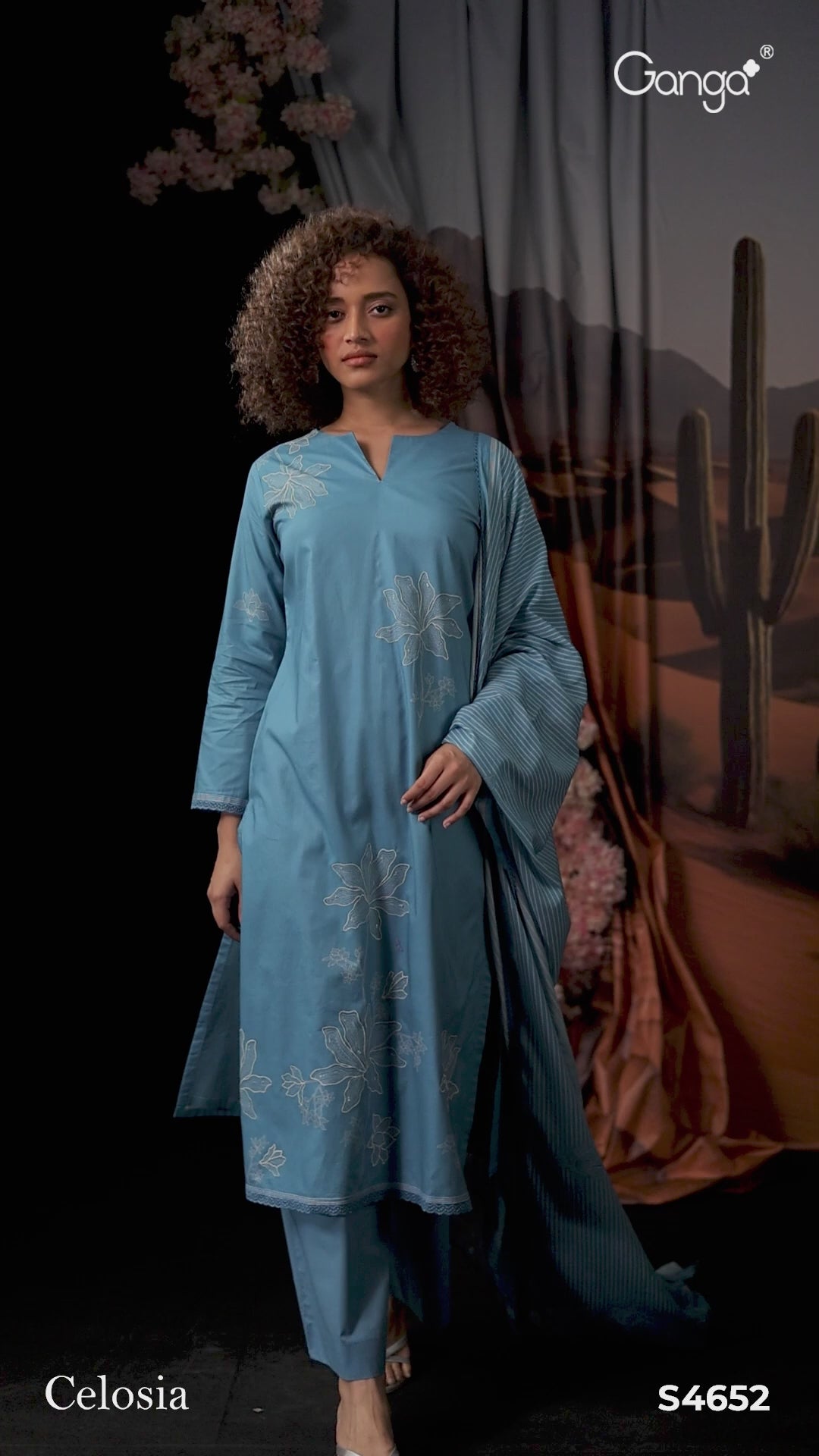 BUY GANGA SUITS GANGA CELOSIA S4652 LATEST DESIGN VIDEO
