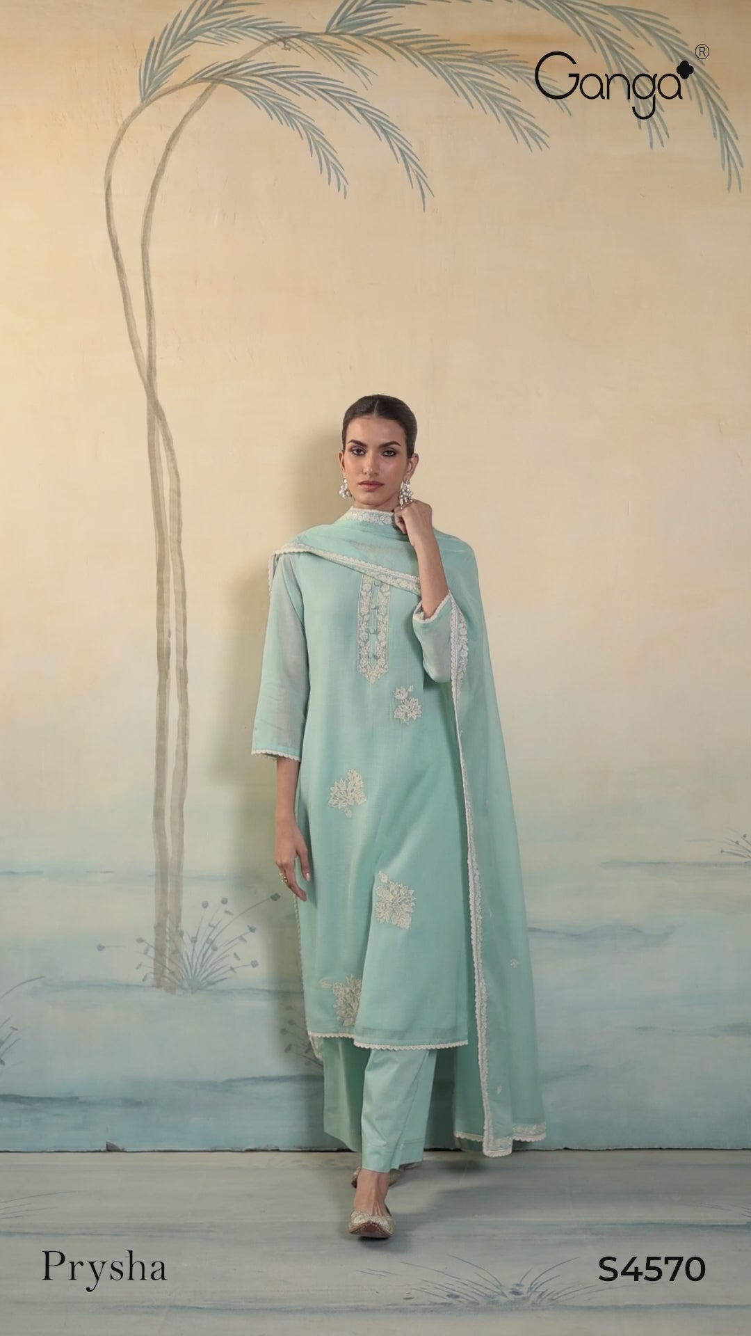 BUY GANGA SUITS ONLINE GANGA PRYSHA S4570 NEW CATALOGUE VIDEO