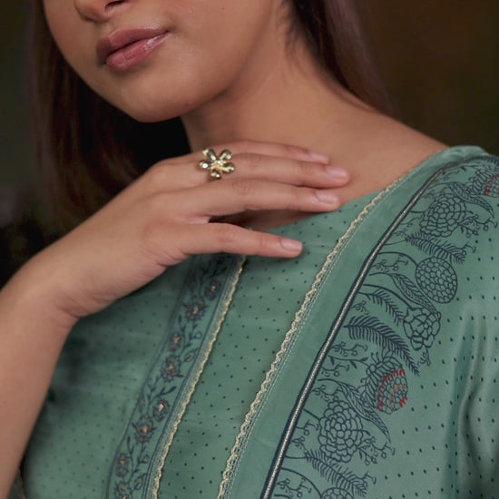 BUY GANGA SUITS SINGLE PIECE GANGA HAMSINI S4133 CLOSEUP VIDEO