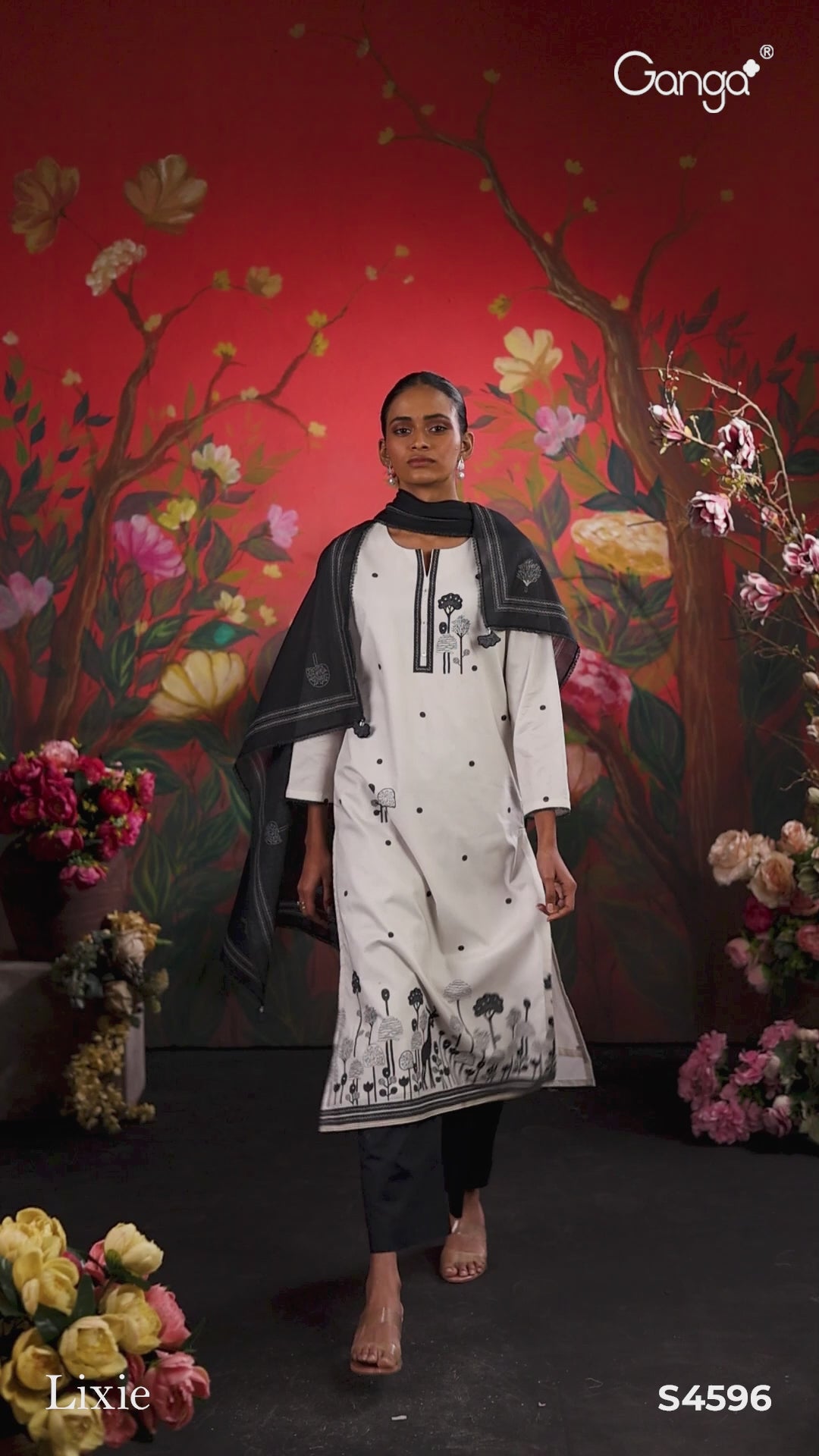 BUY GANGA SUITS SINGLE PIECE GANGA LIXIE S4596 NEW CATALOGUE VIDEO