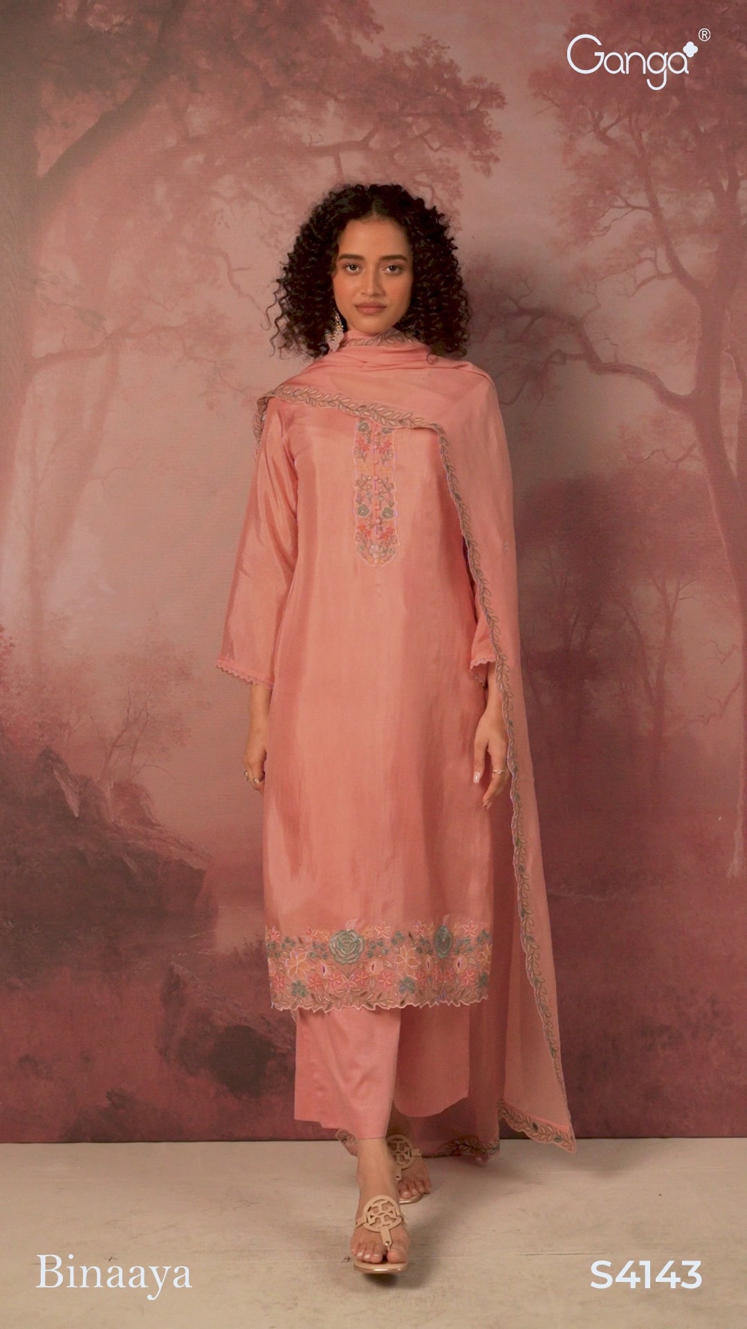 BUY GANGA SUITS SINGLE PIECE GANGA BINAAYA S4143 LATEST DESIGN VIDEO