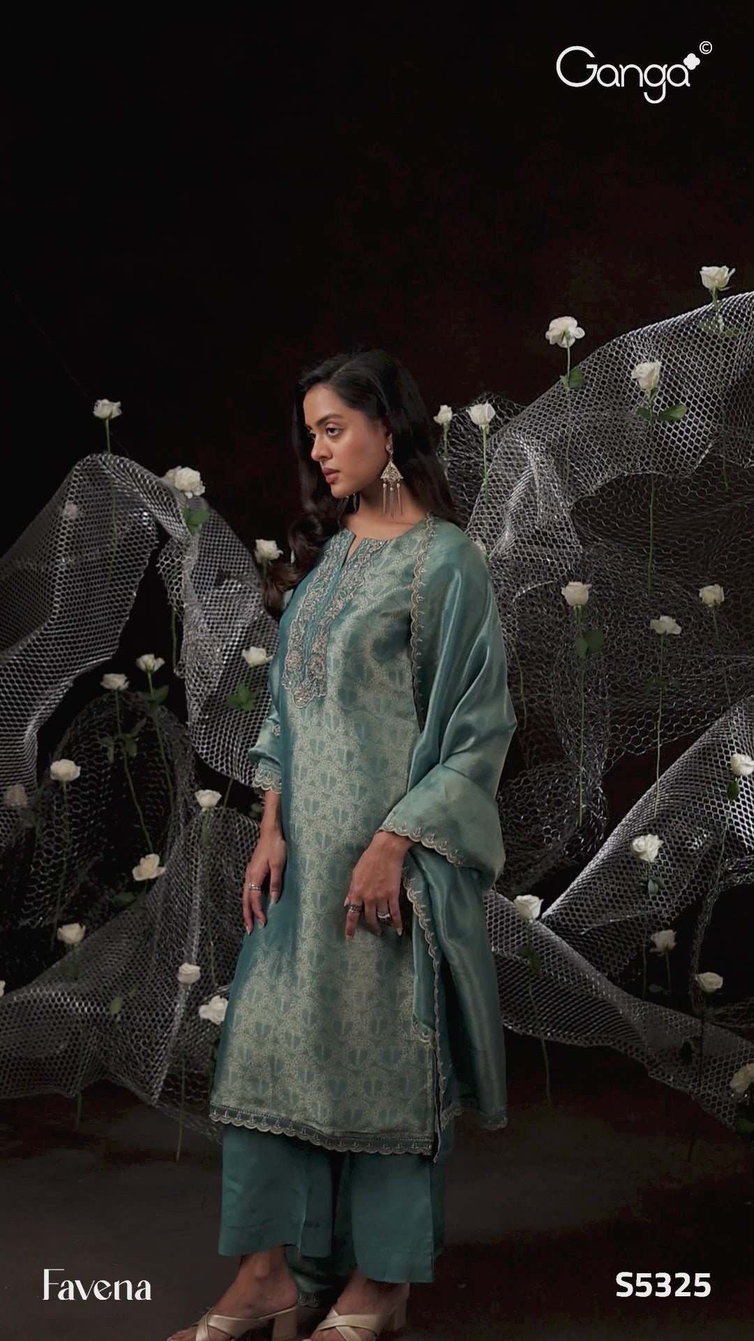 BUY GANGA SUITS GANGA FAVENA S5325 TOP DESIGN VIDEO